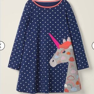 NWT Mini Boden Long Sleeve Appliqué Dress 4-5Y